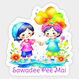 Sawadee Pee Mai Watercolor Sticker